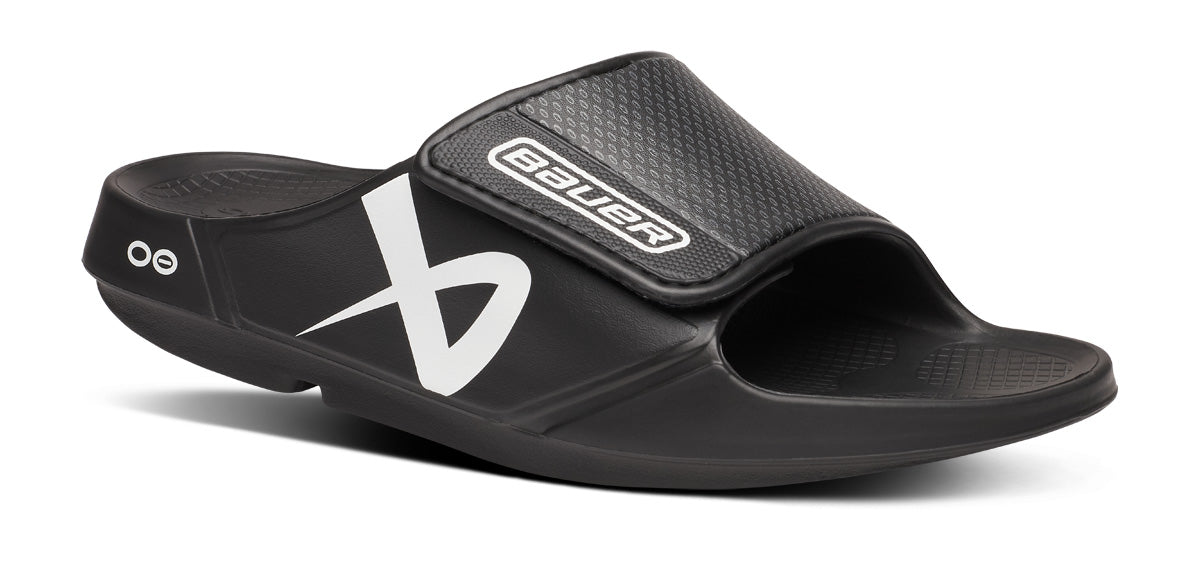 BAUER\/OOFOS Men's OOahh Sport Flex Sandal – Black